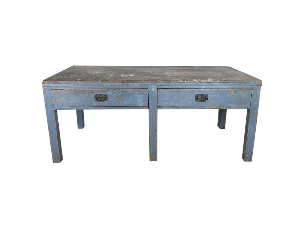 Vintage Distressed Blue Table for Hire London