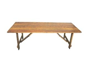 Worn Wooden Trestle Table for hire