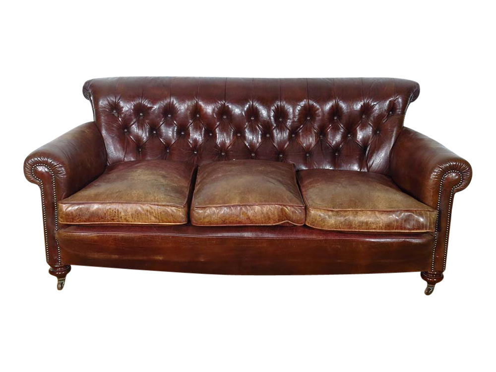 Leather Sofa Hire Vintage Furniture, Antique Tufted Leather Sofa