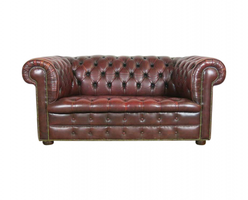Vintage Leather Oxblood Sofa for Hire Scotland