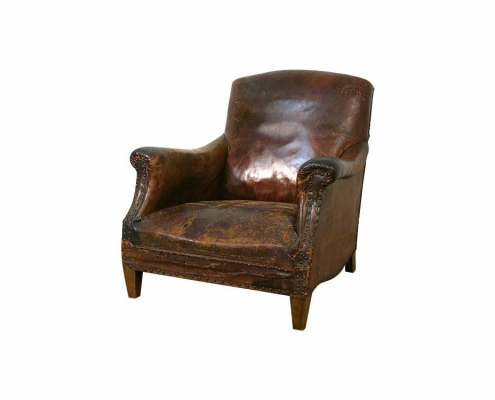 Distressed Leather Arm Chair For Hire Devon