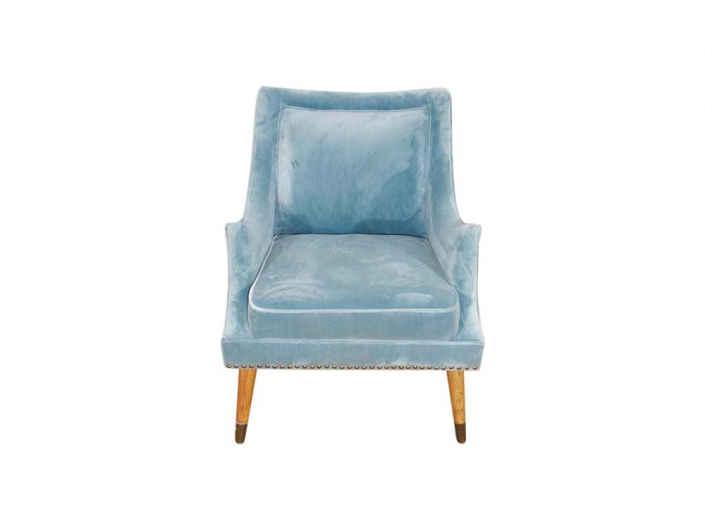 Blue velvet accent chair for Hire Devon, South West