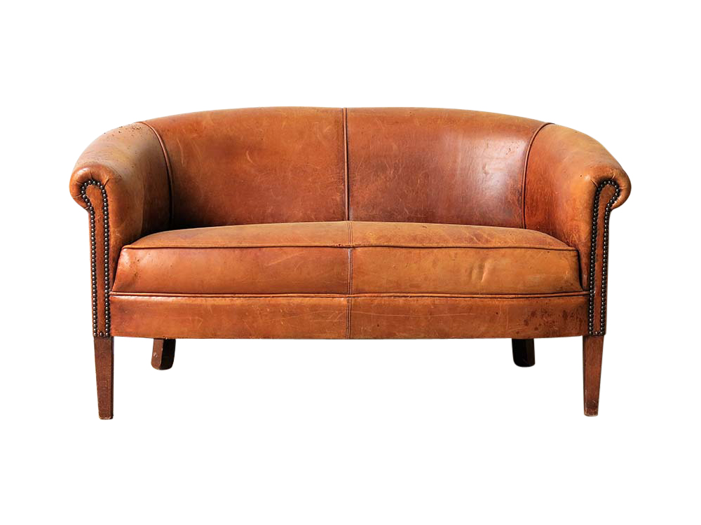 Distressed Leather Sofa For Hire, Distressed Leather Couch Setup