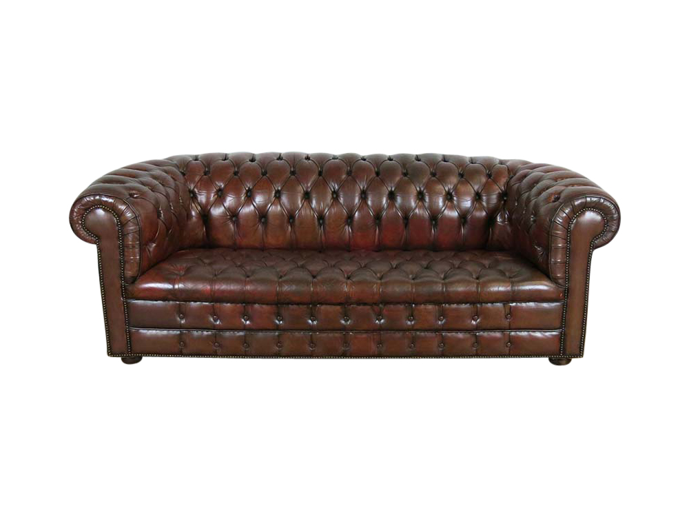 Classic Brown Leather Sofa to Hire