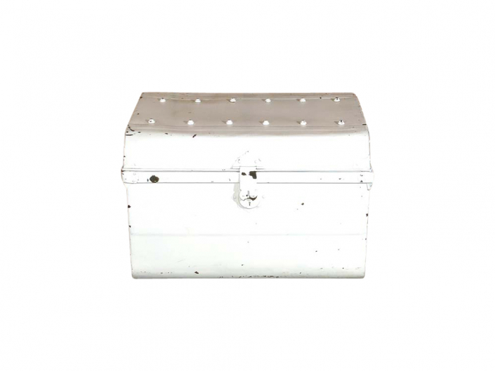 Vintage White Metal Trunk for Hire