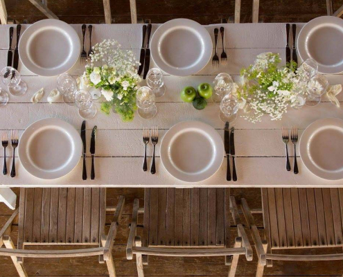 Rustic White Wooden Trestle Table for Hire