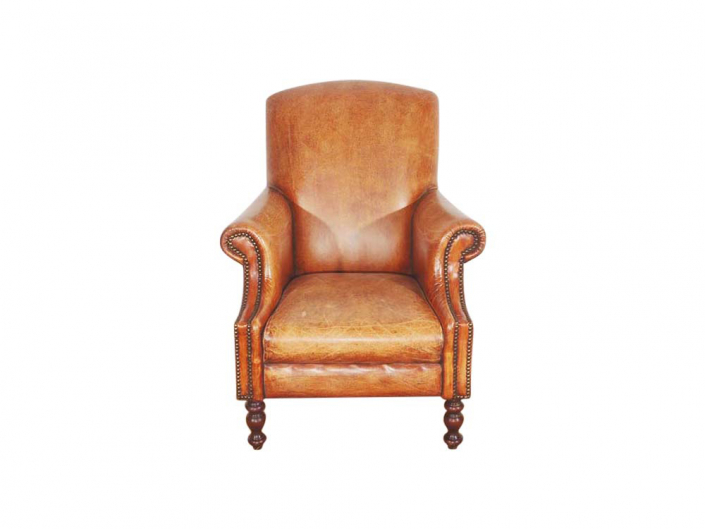 Distressed Leather Arm Chair Hire, Cheltenham