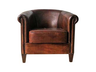 Distressed Leather Chair for Hire Scotland