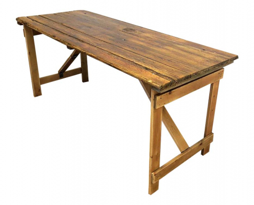 Old Wooden Trestle Table for hire Scotland
