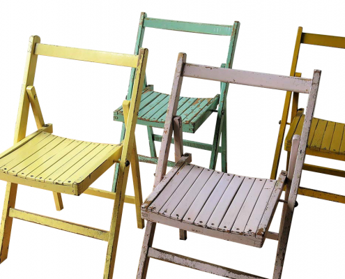 Colourful Vintage Folding Chairs for Hire Scotland