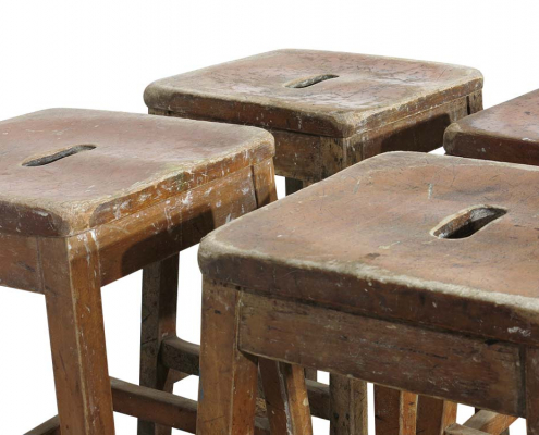 Vintage Wooden Laboratory Stools for Hire London, South East