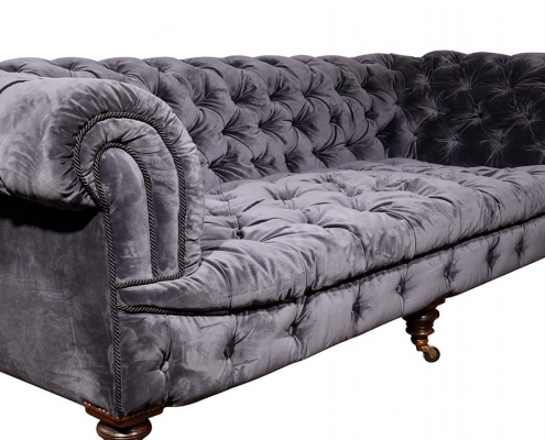 Blue Velvet 3 Seater Chesterfield sofa for Hire