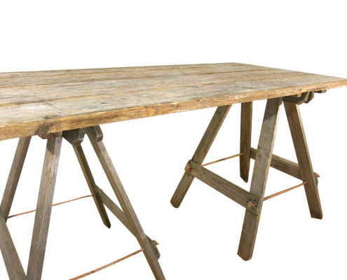 Vintage Wooden Trestle Table for Hire
