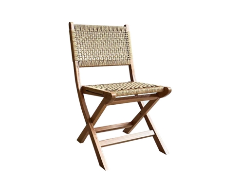 Wood and Rattan Folding Chairs for Hire