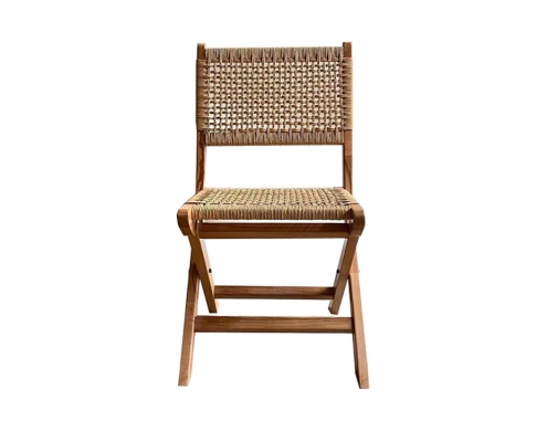 Wood and Rattan Folding Chairs for Hire
