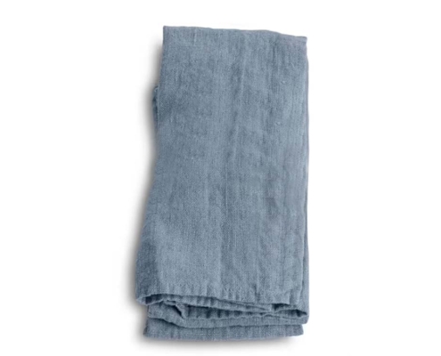 Pure Linen Napkin For Hire. Dusty Blue